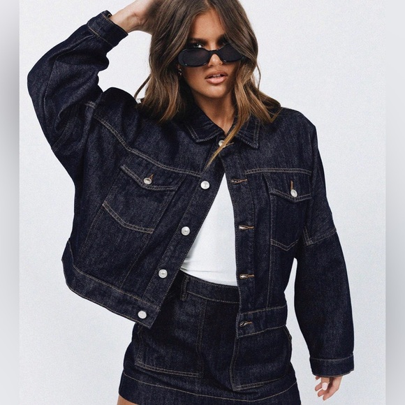 Princess Polly Jackets & Blazers - Princess Polly- Hughes Jacket- Dark Wash Denim